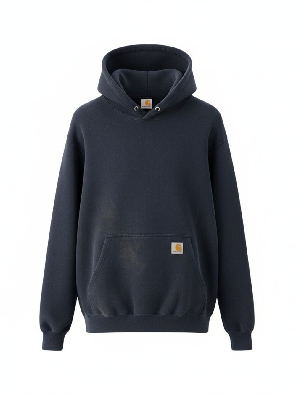 Carhartt Navy Blue Graphic Logo Sleeve Pullover Hoodie (Size L Tall)